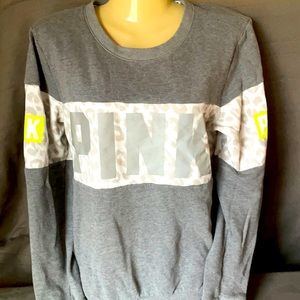 PINK Victoria’s Secret Reflective Leopard/Animal Sweater